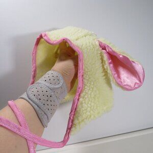 sheep lamb costume Hood hat cap with Floppy Satin ears & pipping Easter